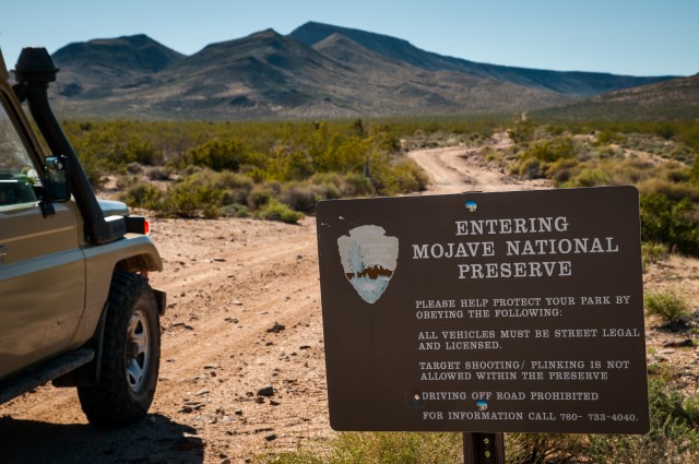 Entering Mojave National Preserve